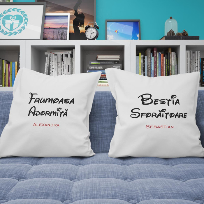 Perne personalizate Cuplu, Frumoasa si Bestia, Cadou personalizat