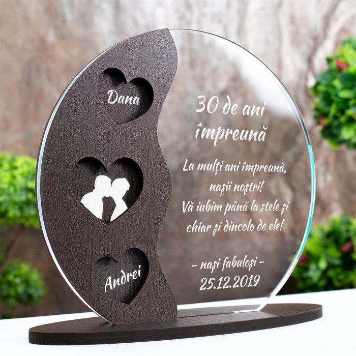Trofeu Nasi fabulosi, Aniversare casatorie nasi, Cadou personalizat Semiluna