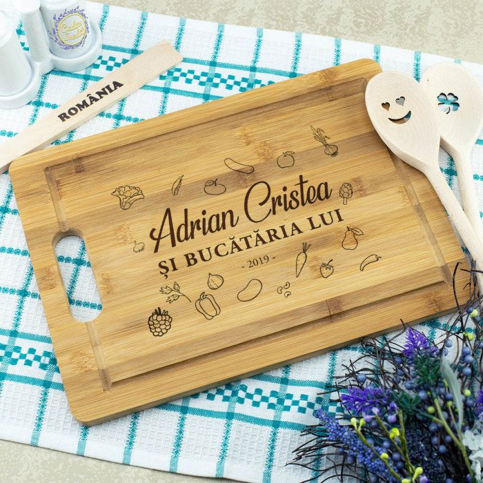 Tocator personalizat Bucatari, Bucataria mea, Cadou personalizat Bambus