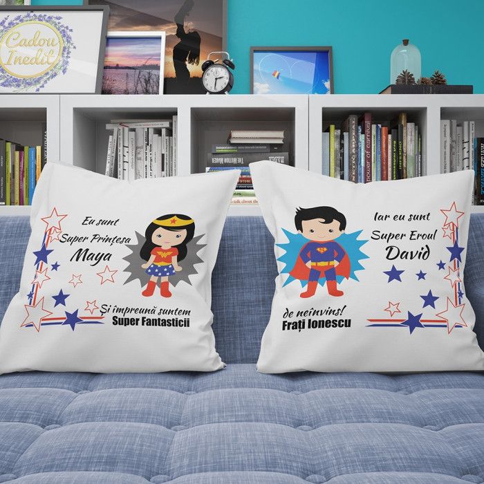 Cadou personalizat Perne Personalizate - Super Frati