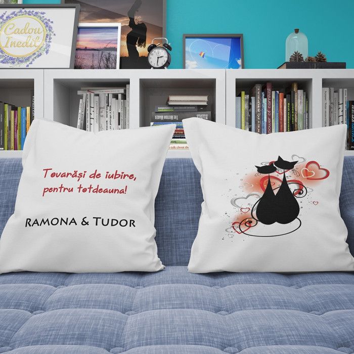 Cadou personalizat Perne Personalizate - Pisici Indragostite