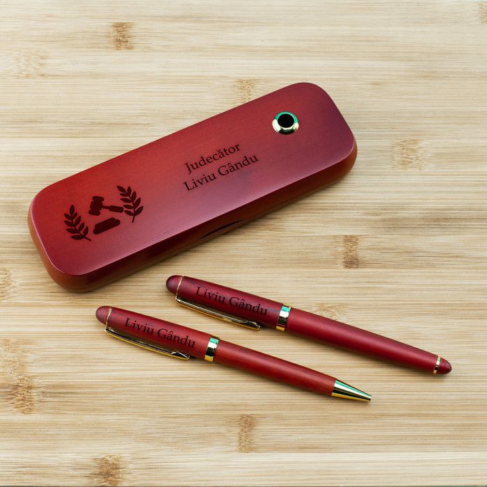 Set de scris Judecator, Instanta de judecata, Cadou personalizat Stilou