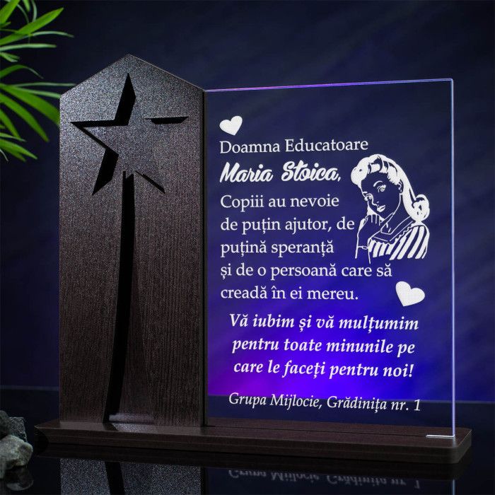 Trofeu Educatoare, Multumiri, Cadou personalizat Astru