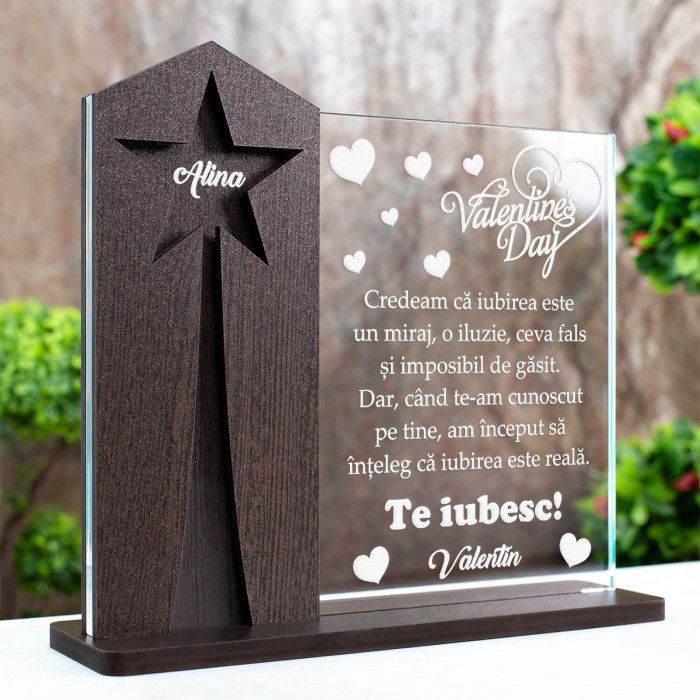 Trofeu Valentine's Day, Iubirea este reala, Cadou personalizat Astru