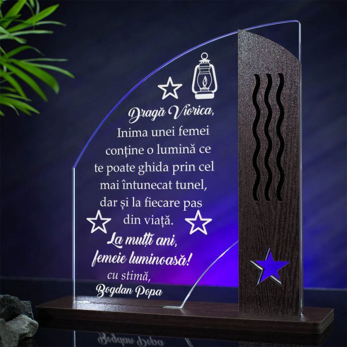 Trofeu Ziua Femeii, Femeia ghideaza, Cadou personalizat Doric