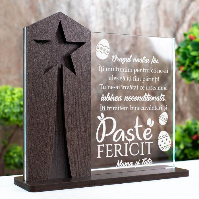 Trofeu Paste, Iubire neconditionata pentru fiu, Cadou personalizat Astru