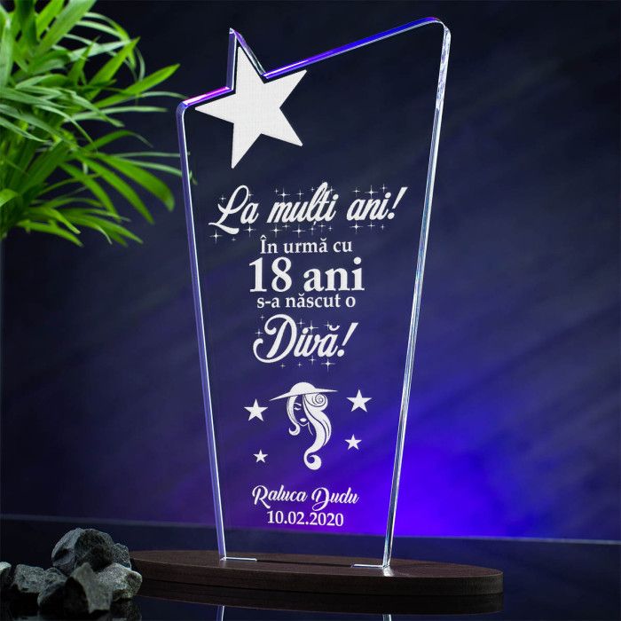 Trofeu Majorat, Diva la 18 ani, Cadou personalizat Cupa
