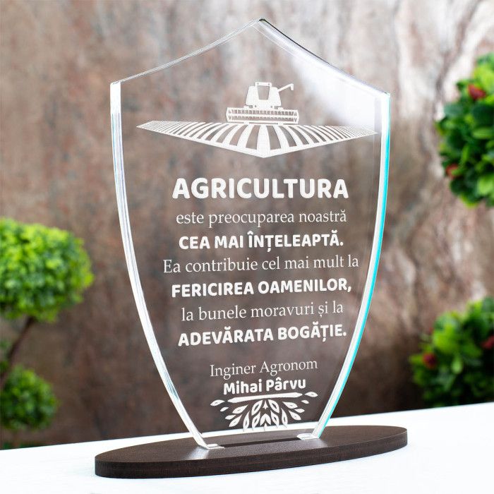 Trofeu Ingineri, Agricultura, adevarata bogatie, Cadou personalizat Scut