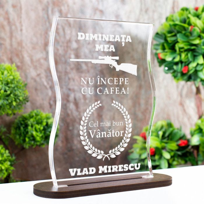Trofeu Vanatori, Dimineata la vanatoare, Cadou personalizat Coloana