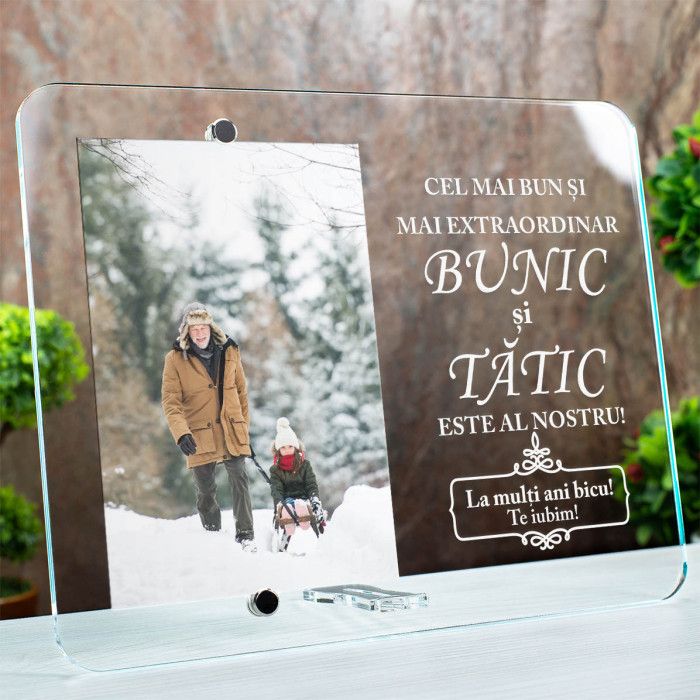 Rama foto Aniversare zi de nastere, Bunic si tatic, Cadou personalizat 2520