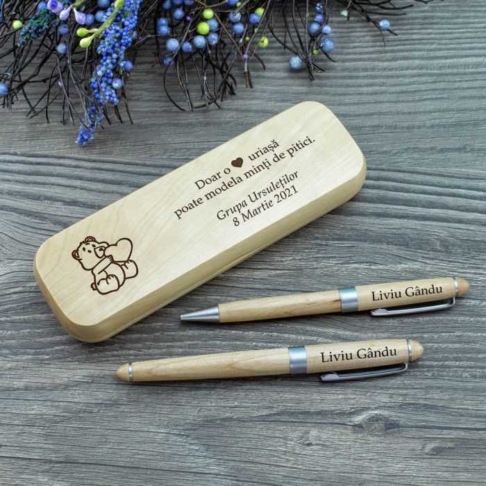 Set de scris Educatori, Minti de pitici, Cadou personalizat Roller