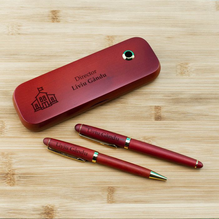 Set de scris Director, Ambitie si perseverenta, Cadou personalizat Stilou