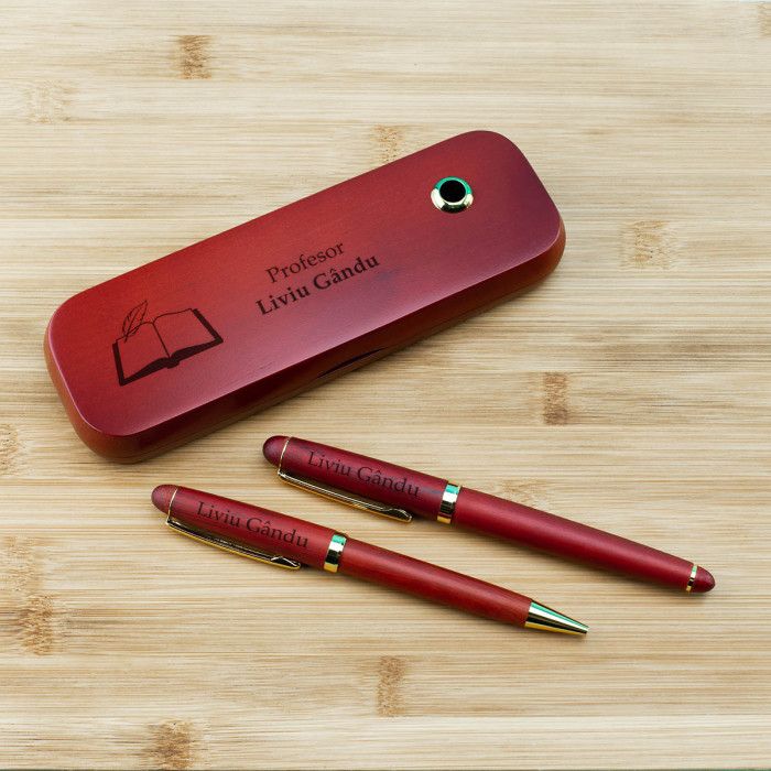 Set de scris Profesor, Implicare, Cadou personalizat Stilou