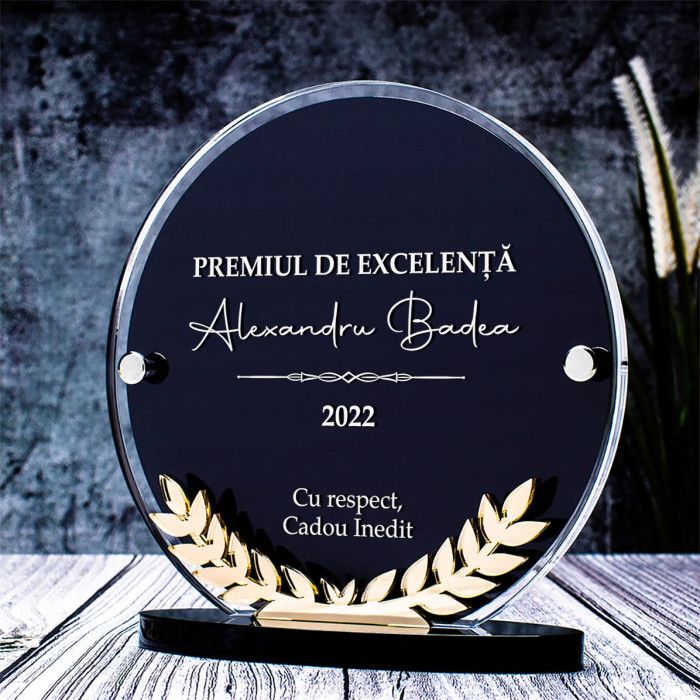 Trofeu Castigator, Premiul de Excelenta, Cadou personalizat Laurus
