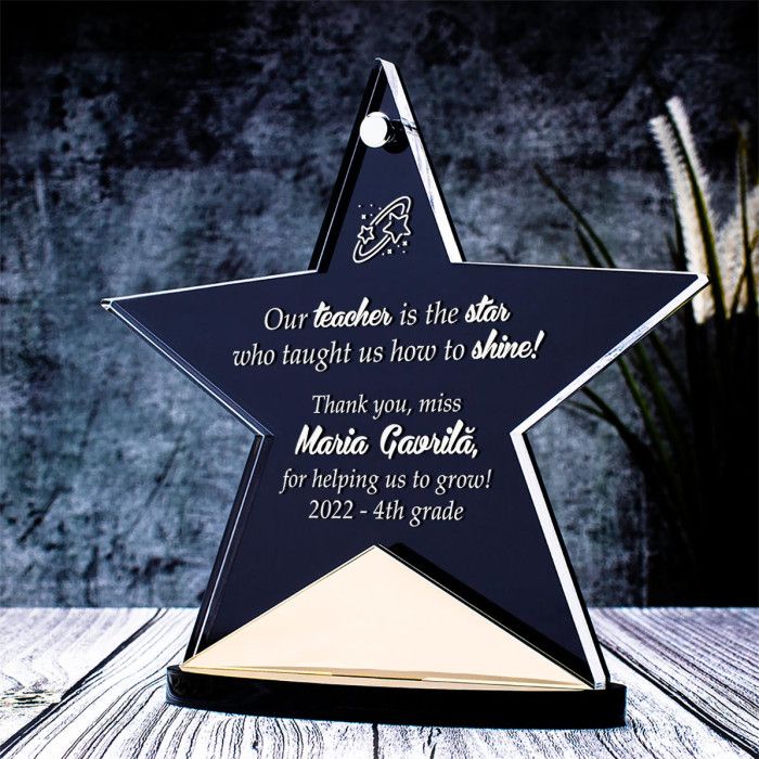 Trofeu Profesor Engleza, Our teacher is the star, Cadou personalizat Orion