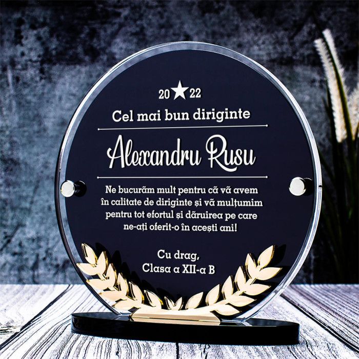 Trofeu Diriginte, Daruire si Efort, Cadou personalizat Laurus