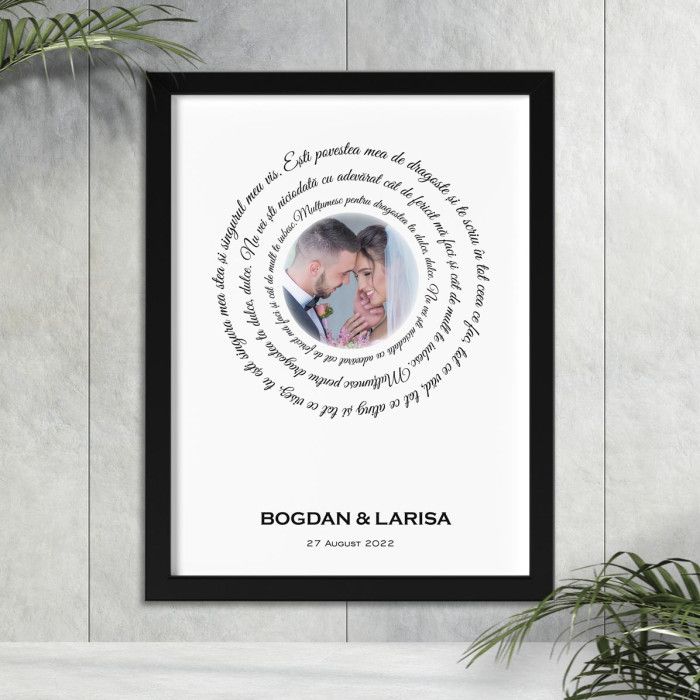 Tablou personalizat Casatorie, 1+1=3, Cadou Personalizat