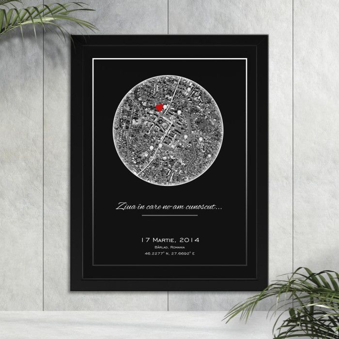 Tablou Romantic, Ziua in care ne-am cunoscut, A3 Cadou Personalizat