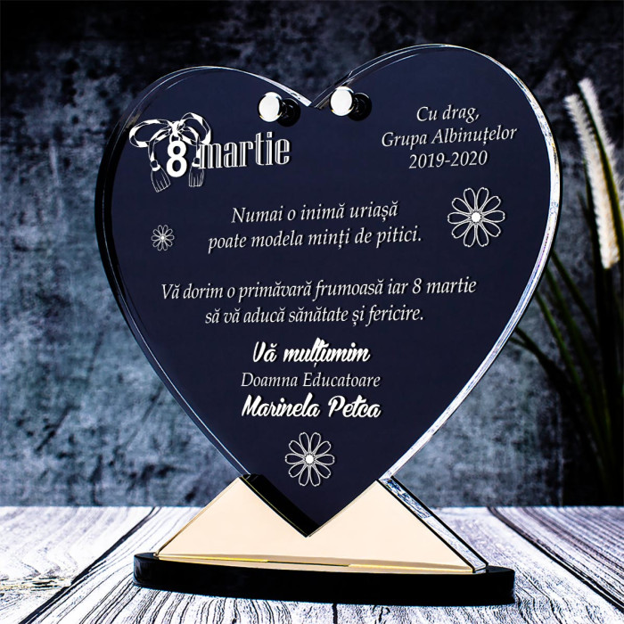 Trofeu 8 Martie, Primavara frumoasa, Educatoare, Cadou personalizat Diligos